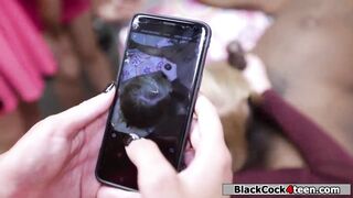 Blonde fucks black cock for the sorority