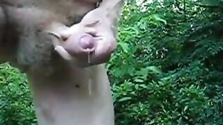 My uncut old cock cums