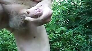 My uncut old cock cums
