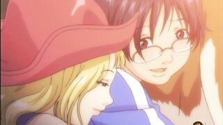 Nerd gets dick between busty babes tits - Boobalicious - Hentai.xxx