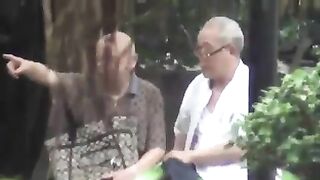 asiaticos en el parque