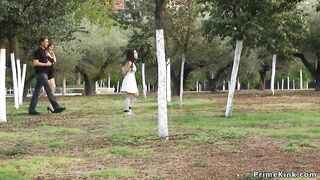 Spanish slut fucked outdoor in public