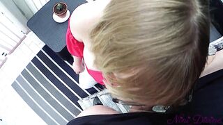 Desirable blonde housewife gets fucked by worker in her house!