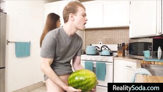 Brother fucks sister instead of watermelon