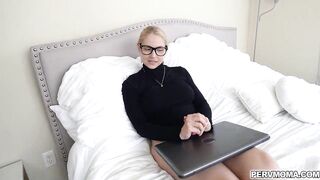 Blonde MILF Sarah Vandella pops her milf pussy for stepson!