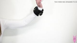 Rachel Adams Chained up in shiny pantyhose &leotard bondage