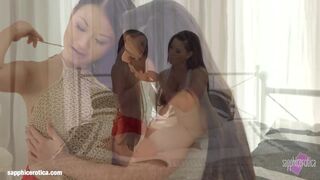 Sensual lesbian scene by Sapphix with PussyKat and Athi