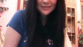 Big tit Girl masturbates then See's NOT her dad walk in