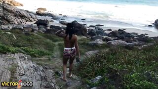 having sex girlfriend on the deserted beach