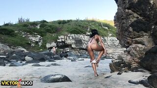 having sex girlfriend on the deserted beach