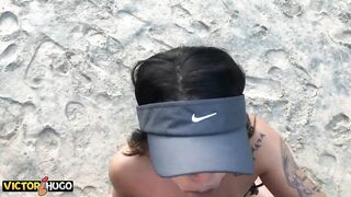 having sex girlfriend on the deserted beach