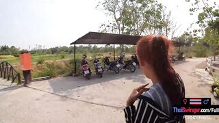 Big ass Thai girlfriend sucks and rides her hung boyfriend after a day out