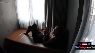 Big ass Thai girlfriend sucks and rides her hung boyfriend after a day out