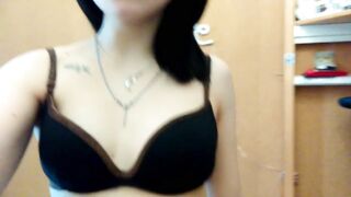 Daytime cute homemade striptease and show beautiful breasts and masturbate. Close-up