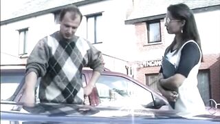Belgian brunette fucked in the car park