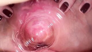 Camera deep inside Mia's creamy pussy