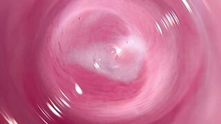 Camera deep inside Mia's creamy pussy