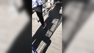 Slut german Woman in Shiny black opaque tights