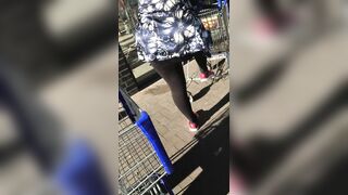 Slut german Woman in Shiny black opaque tights