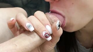 Gorgeous blowjob from a masked brunette