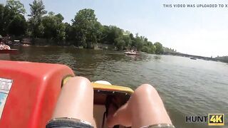 HUNT4K. Hunter meets couple at the lake and pays