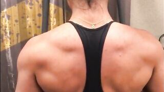 thick muscular legged Brazilian working out