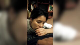 schoolgirl slut happy to lick big dick like it's a lollipop