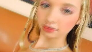 Slender looking German teen gets her mouth filled with cum