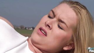Blonde Big titty teen ass fucked outdoors without question