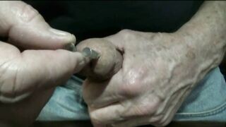 Needles in my cock and cumming