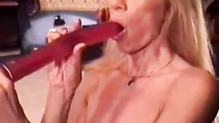 Biggest dildo deepthroat ever