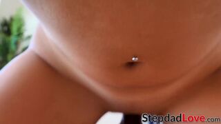 Slutty stepdaughter Chanel Grey dicked by lucky daddy