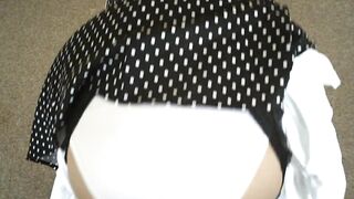 Black Seamed Nylons - Retro Polkadot Dress