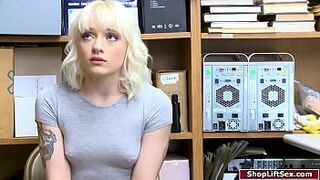 Hot shoplifter fucks officer to get free