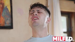 Caught Her Stepson Masturbating Sneaking on Her - MILFED
