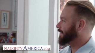 Naughty America - Audrey Bitoni lets her husband's employee test drive her pussy!!