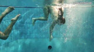 Hottest chicks swim nude underwater