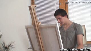 Hot grandma and boys teen threesome fuck