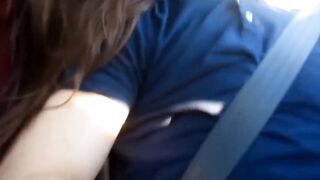 She blows in the car