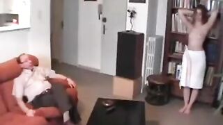 and his friend spanked her for been a slut
