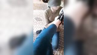 Iranian Lesbian foot slave