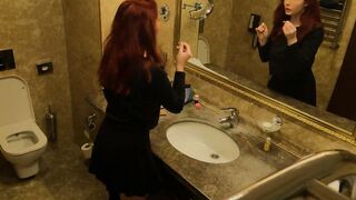 An important meeting had to be postponed. Teens having fun in the bathroom
