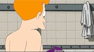 Futurama Hentai - Shower threesome