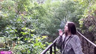 holyXhoney sucked deeply and fucked in the forest hiding from passers -by
