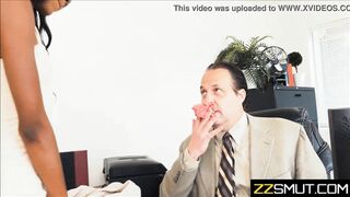 young ebony employee and old white boss