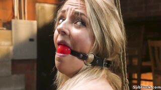 Blonde sub is used and fucked by master