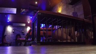 CFNM Mistress Walks Whips and Cages Her Femdom Slave