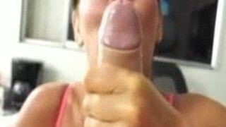 Granny sucks and jerks POV