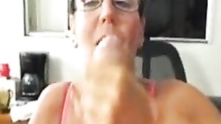 Granny sucks and jerks POV