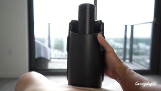 Step Mom caught Step Son jerking off Step Son got hard when voyeuring Step Mom and imagine to fuck her doggy